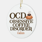 Funny Coffee Addict Monogram Barista Keramik Ornament (Links)