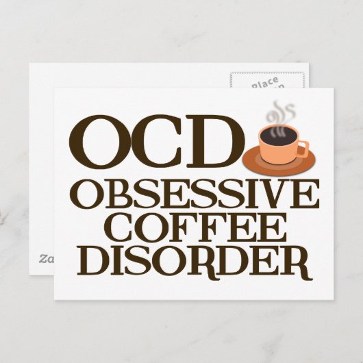 Funny Coffee Addict Postkarte (Vorne/Hinten)