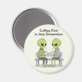 Funny Coffee and Aliens Magnet (Vorderseite/Rückseite)
