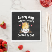 Funny Coffee And Cat Saying Caffeine Lover Barista Serviette (Beispiel)