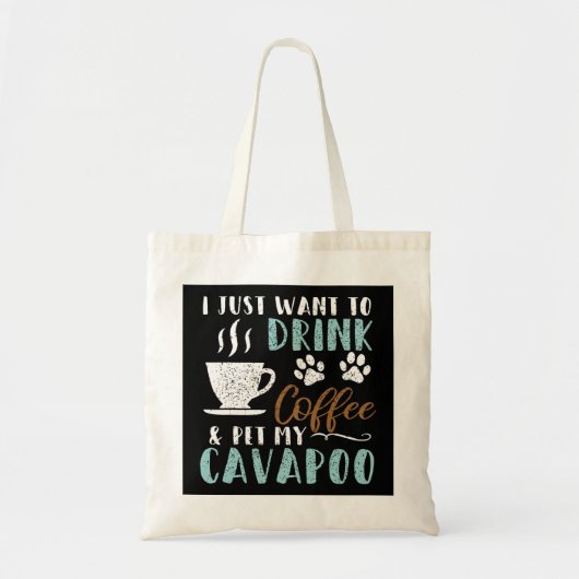 Funny Coffee and Pet My Cavapoo Dog 236 Tragetasche (Vorne)