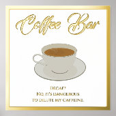 Funny Coffee Bar Text Fox Print Poster (Vorderseite)
