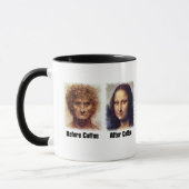 Funny Coffee Before and After - Da Vinci Mona Lisa Tasse (Links)