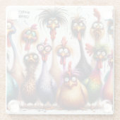 Funny Coffee Birds Glasuntersetzer (Rückseite)