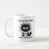 Funny Coffee Cat - Ruhe im Freien, Chaos im Innere Kaffeetasse (Links)