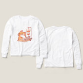 Funny Coffee Cat Shirt, Cute Overworked Programmer (Design Vorderseite & Rückseite)