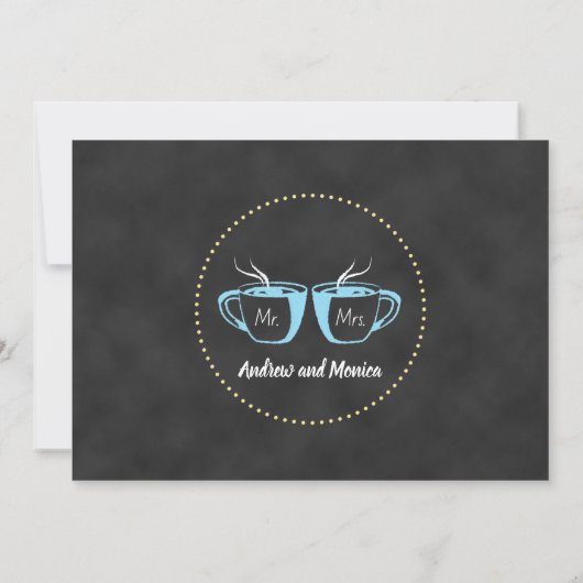 Funny Coffee Chalkboard Einladung (Rückseite)