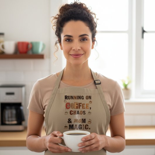 Funny Coffee Chaos & Mom Magic Lange Schürze