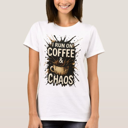 Funny Coffee Chaos Shirt - Schmetterlinge Farbe (Vorderseite)