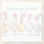 Funny Coffee/Chickens Glasuntersetzer (Rückseite)