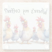Funny Coffee/Chickens Glasuntersetzer (Rückseite)