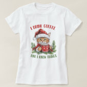 Funny Coffee Christmas Chat T - Shirt (Design vorne)
