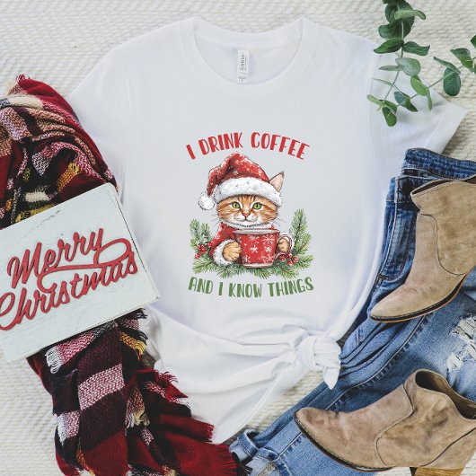 Funny Coffee Christmas Chat T - Shirt