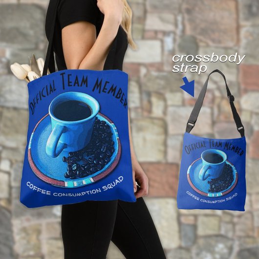 Funny Coffee Consumption Team Typografie Custom Tasche