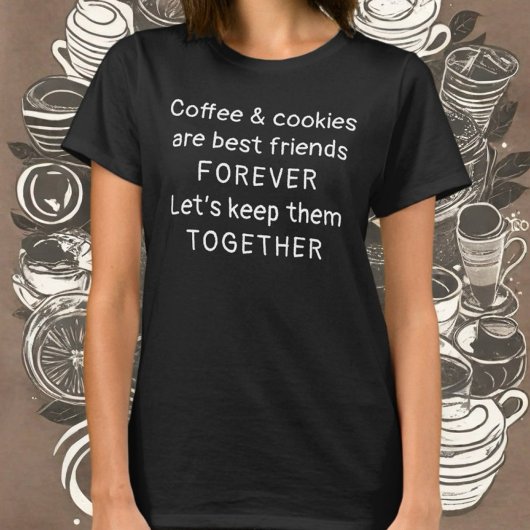 Funny coffee cookies lover typografisches Spaß Spr T-Shirt