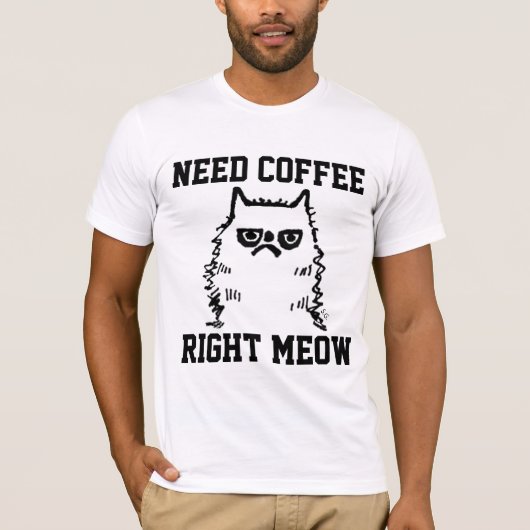 Funny Coffee Cranky Cat T - Shirt (Vorderseite)