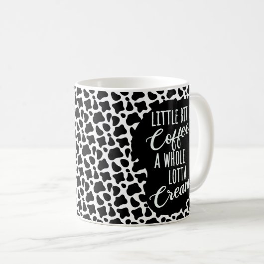 Funny Coffee Creme Cow Print Kaffeetasse (VorderseiteRechts)