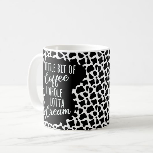 Funny Coffee Creme Cow Print Kaffeetasse (Vorderseite Links)