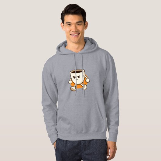 Funny Coffee Cup Character  Hoodie (Vorne ganz)