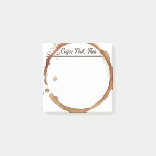 Funny Coffee dann Post-it Klebezettel