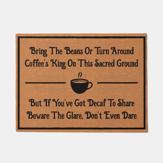 Funny Coffee Decaf Spaß Minimalistisch rustikal Fußmatte (Vorderseite)