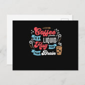 Funny Coffee Design | Kaffee für das Gehirn Postkarte (Vorne/Hinten)