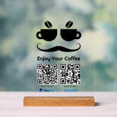 Funny Coffee Eyeglass QR Code, scannen Sie zu zahl Acrylschild (Neutral)
