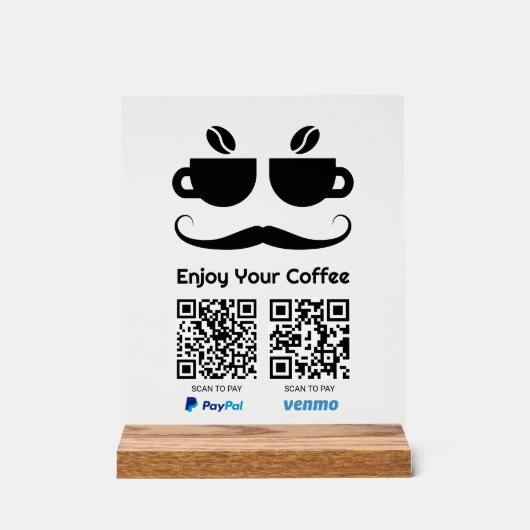 Funny Coffee Eyeglass QR Code, scannen Sie zu zahl Acrylschild (Vorderseite)