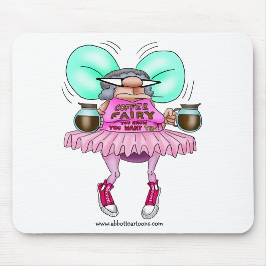 Funny Coffee Fairy Mouse Pad Mousepad (Vorne)