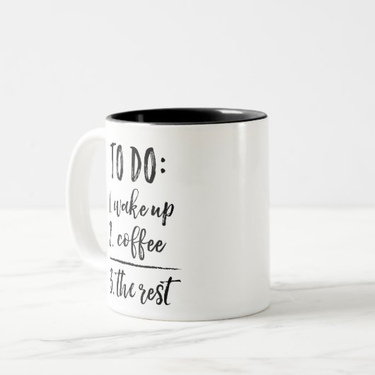 Funny Coffee First Kaffeetasse (Vorderseite Links)