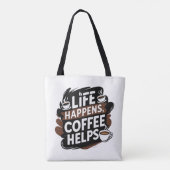 Funny Coffee Geschenktasche - Das Leben passiert K Tasche (Rückseite)