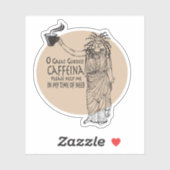 Funny Coffee Goddess Zitat Aufkleber (Blatt)