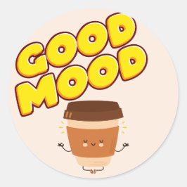 Funny Coffee Good Smood Classic Round Sticker