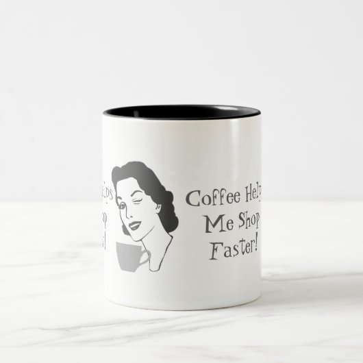 Funny Coffee hilft mir, schneller zu kaufen Tasse (Mittel)