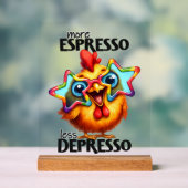 Funny Coffee Huhn Wortart Acrylschild (Neutral)