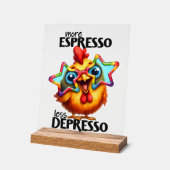 Funny Coffee Huhn Wortart Acrylschild (Winkel)