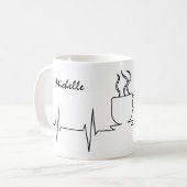 Funny Coffee is Life EKG Kaffeetasse (Vorderseite Links)