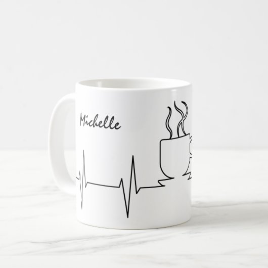 Funny Coffee is Life EKG Kaffeetasse (Vorderseite Links)