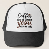 Funny coffee Jesus word art  Truckerkappe (Vorderseite)
