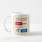 Funny Coffee Jokes Refill Reset Button Sprichwort Kaffeetasse (Links)