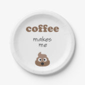 Funny coffee kacke mich zum Emoji-Satz Pappteller (Vorderseite)