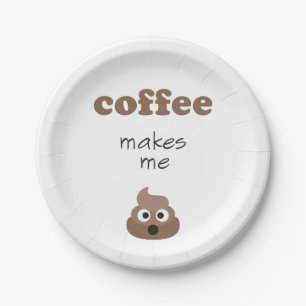 Funny coffee kacke mich zum Emoji-Satz Pappteller