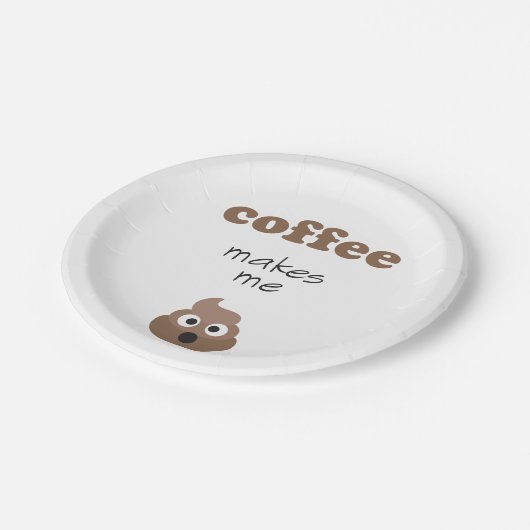 Funny coffee kacke mich zum Emoji-Satz Pappteller (Schrägansicht)