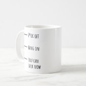 Funny Coffee Levels Tasse for Office - Reden Sie n (Vorderseite Links)