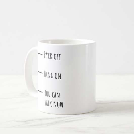 Funny Coffee Levels Tasse for Office - Reden Sie n (Vorderseite Links)