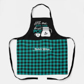 Funny Coffee Lover Best Pot Black Aquamarin Green Schürze (Vorderseite)