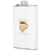 Funny Coffee Lover Cartoon Design Flachmann (Links)