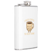 Funny Coffee Lover Cartoon Design Flachmann (Rechts)