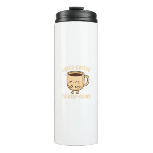 Funny Coffee Lover Cartoon Design Thermosbecher