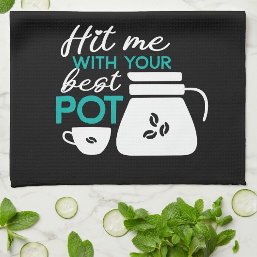 Funny Coffee Lover Coffein Addict Kariertes Muster Geschirrtuch (Gefaltet)